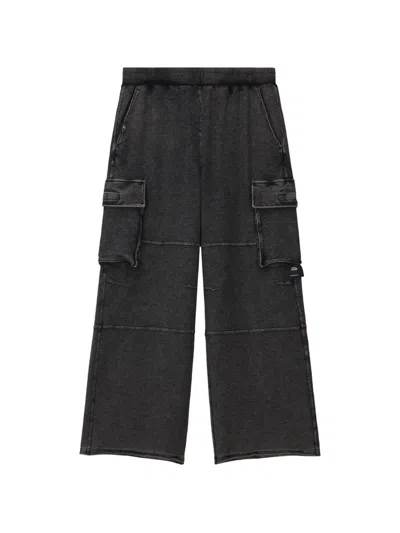 Izzue Faded-effect Cargo Pants In Black