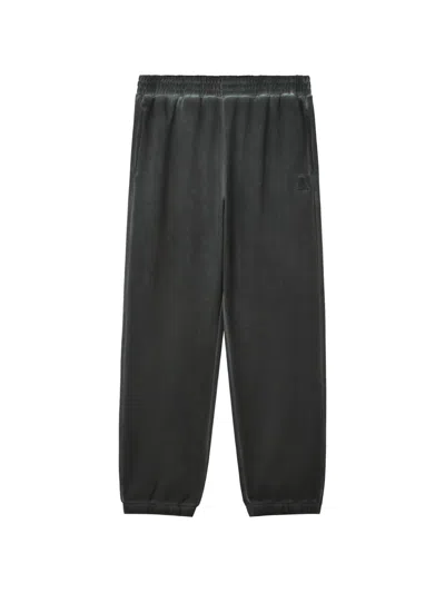 Izzue Faded-effect Logo-embroidered Track Pants In Gray