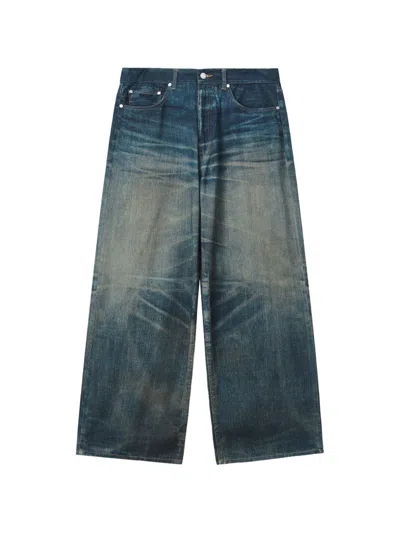 Izzue Faded-effect Whiskered Jeans In Black