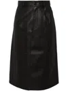 Izzue Faux Leather Midi Skirt In Black