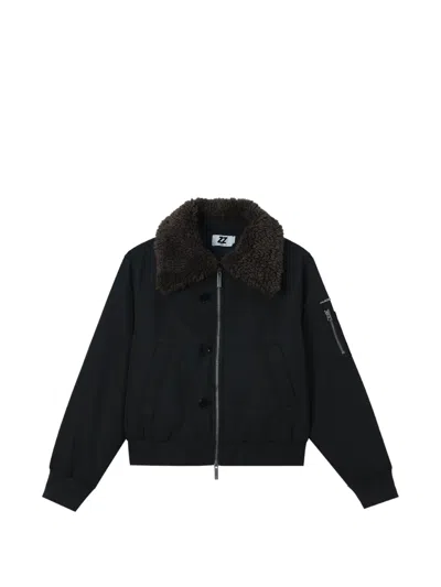 Izzue Faux-fur Collar Jacket In Black