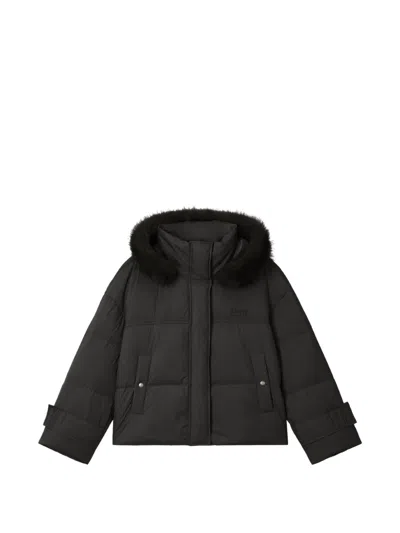 Izzue Faux-fur Trim Padded Jacket In Black