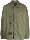 Izzue Flap-pocket Cotton Shirt In Grün