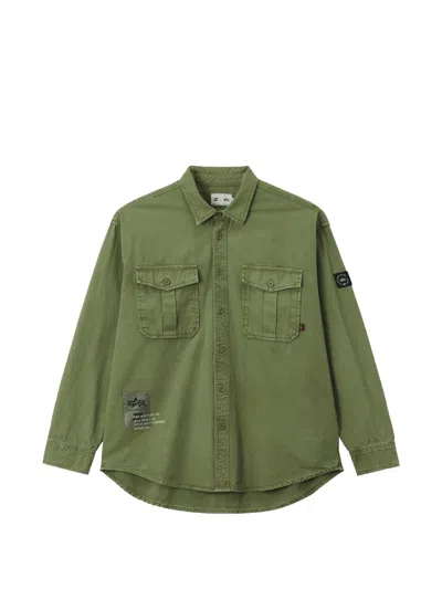 Izzue Flap-pocket Shirt In Green
