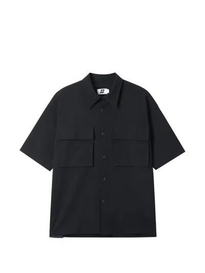 Izzue Flap-pocket Short -leeve Shirt In Blue