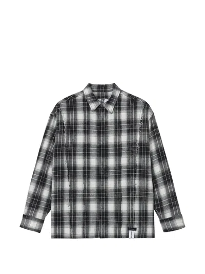 Izzue Frayed-detailing Check-pattern Shirt In Multi