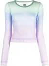 Izzue Gradient-effect Sheer Mesh Top In Multicolour