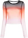 Izzue Gradient-effect Sheer Mesh Top In Multicolour