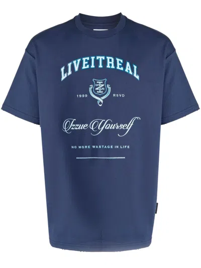 Izzue Graphic-print Cotton T-shirt In Blue