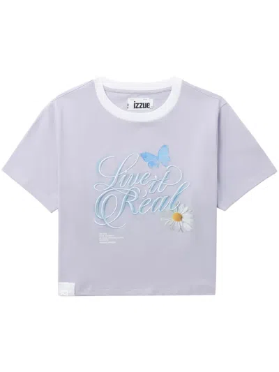 Izzue Graphic-print Cotton T-shirt In Purple