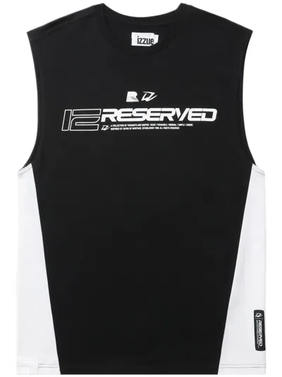 Izzue Graphic-print Cotton Vest In Black