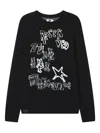 Izzue Graphic-print Crew-neck Sweater In Black