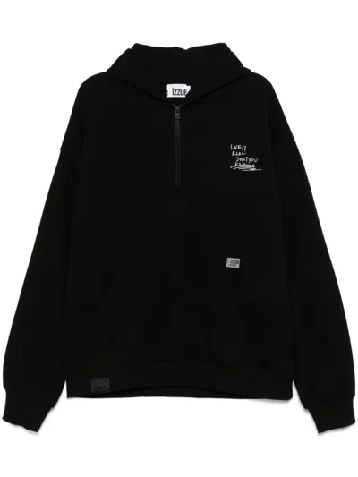 Izzue Graphic Print Hoodie In Black