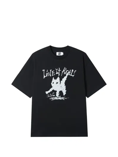 Izzue Graphic Print T-shirt In Black