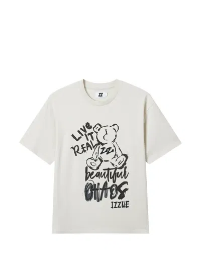 Izzue Graphic Print T-shirt In White
