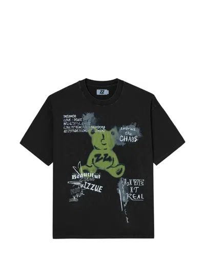 Izzue Graphic-print Cotton T-shirt In Black