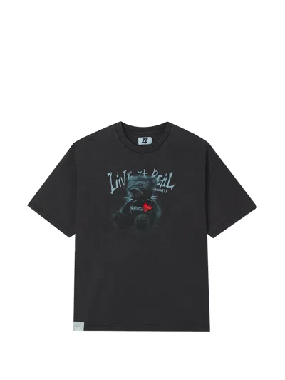 Izzue Graphic-print Cotton T-shirt In Black