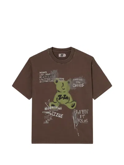 Izzue Graphic-print Cotton T-shirt In Brown