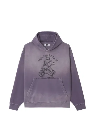 Izzue Graphic-print Faded-effect Hoodie In Purple