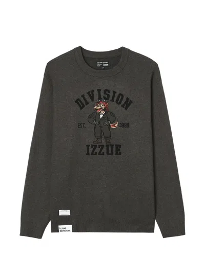 Izzue Graphic-print Long-sleeve Sweater In Gray