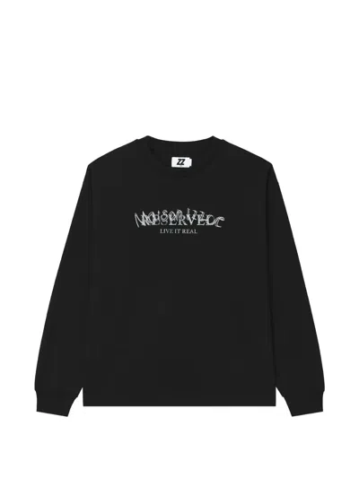 Izzue Graphic-print Long-sleeve T-shirt In Black