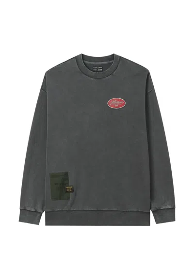 Izzue Graphic-print Patch-detail Sweatshirt In Gray