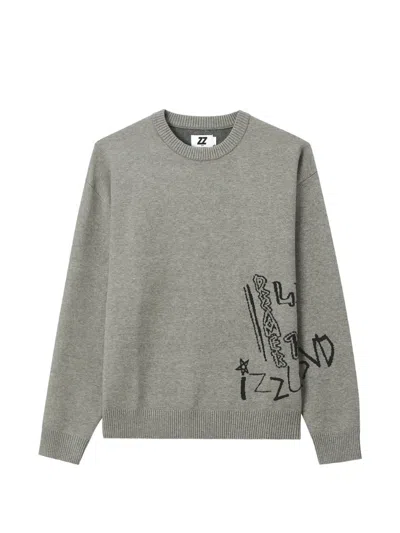 Izzue Graphic-print Sweater In Gray