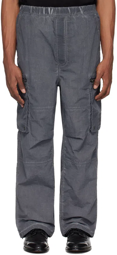 Izzue Gray Garment-dyed Cargo Pants In Ccx