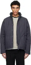 Izzue Gray Indigo-dyed Down Jacket In Ccx