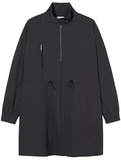 Izzue Half-zip Drawstring-waist Midi Dress In Grey