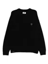 Izzue Heart-embellished Crew-neck Sweater In Black