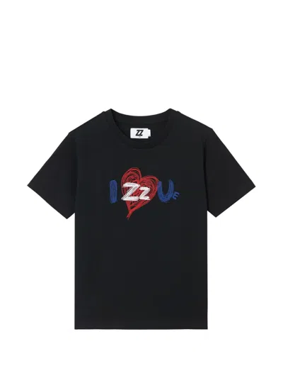 Izzue Heart Graphic T-shirt In Black