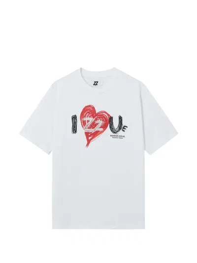 Izzue Heart Graphic T-shirt In White