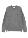 Izzue Heart-logo Crew-neck Sweater In Gray