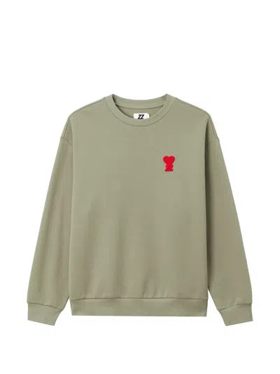 Izzue Heart-patch Sweater In Green
