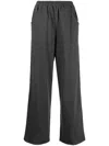 Izzue High-waist Straight-leg Trousers In Grey