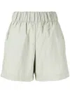 Izzue High-waisted Elasticated Shorts In Green
