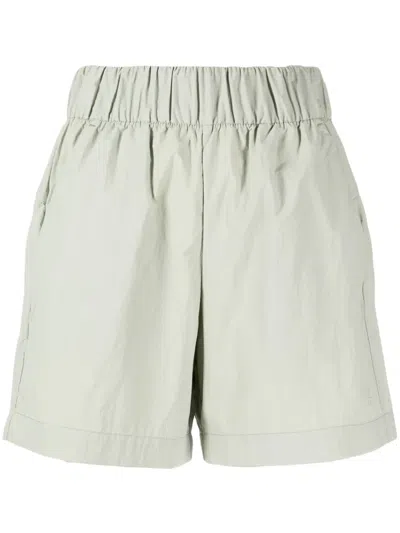 Izzue High-waisted Elasticated Shorts In Green