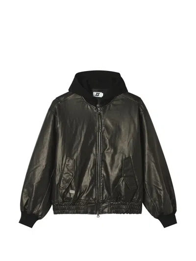 Izzue Hooded Bomber Jacket In Animal Print