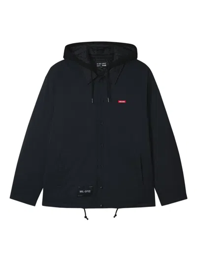 Izzue Hooded Buttoned Jacket In Black