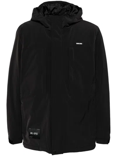 Izzue Hooded Windbreaker In Black