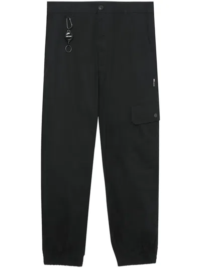 Izzue Hook-attachment Stretch-cotton Trousers In 黑色