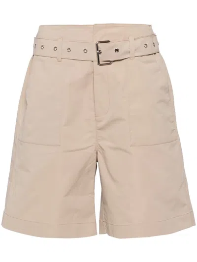 Izzue Knee-length Twill Shorts In Brown