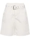 Izzue Knee-length Twill Shorts In White