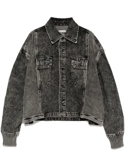 Izzue Knit-panelled Denim Jacket In Bkx