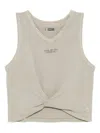 Izzue Knotted Top In Gray