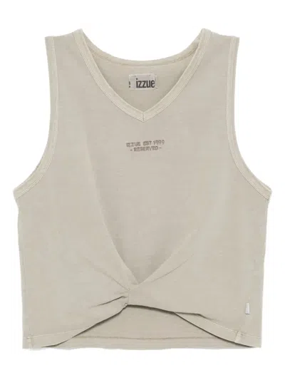 Izzue Knotted Top In Gray