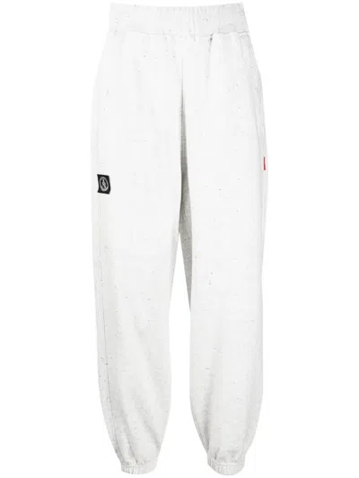 Izzue Label Logo-patch Cotton Blend Track Pants In Grey
