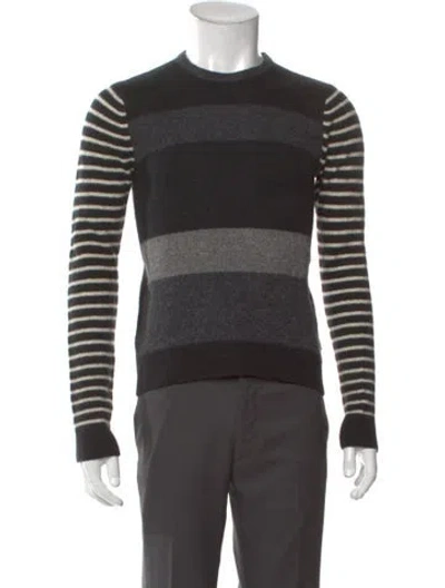 Pre-owned Izzue Lambswool Striped Pullover In Gray
