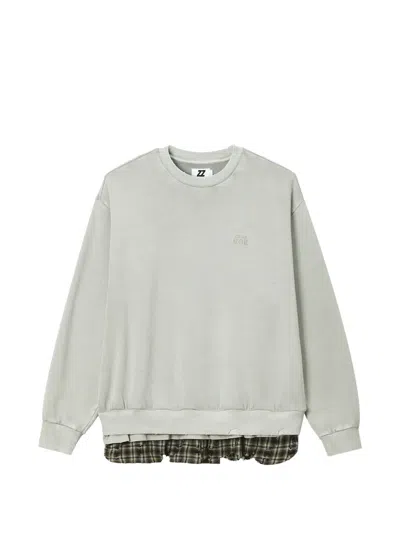 Izzue Layered Distressed-effect Sweater In Gray